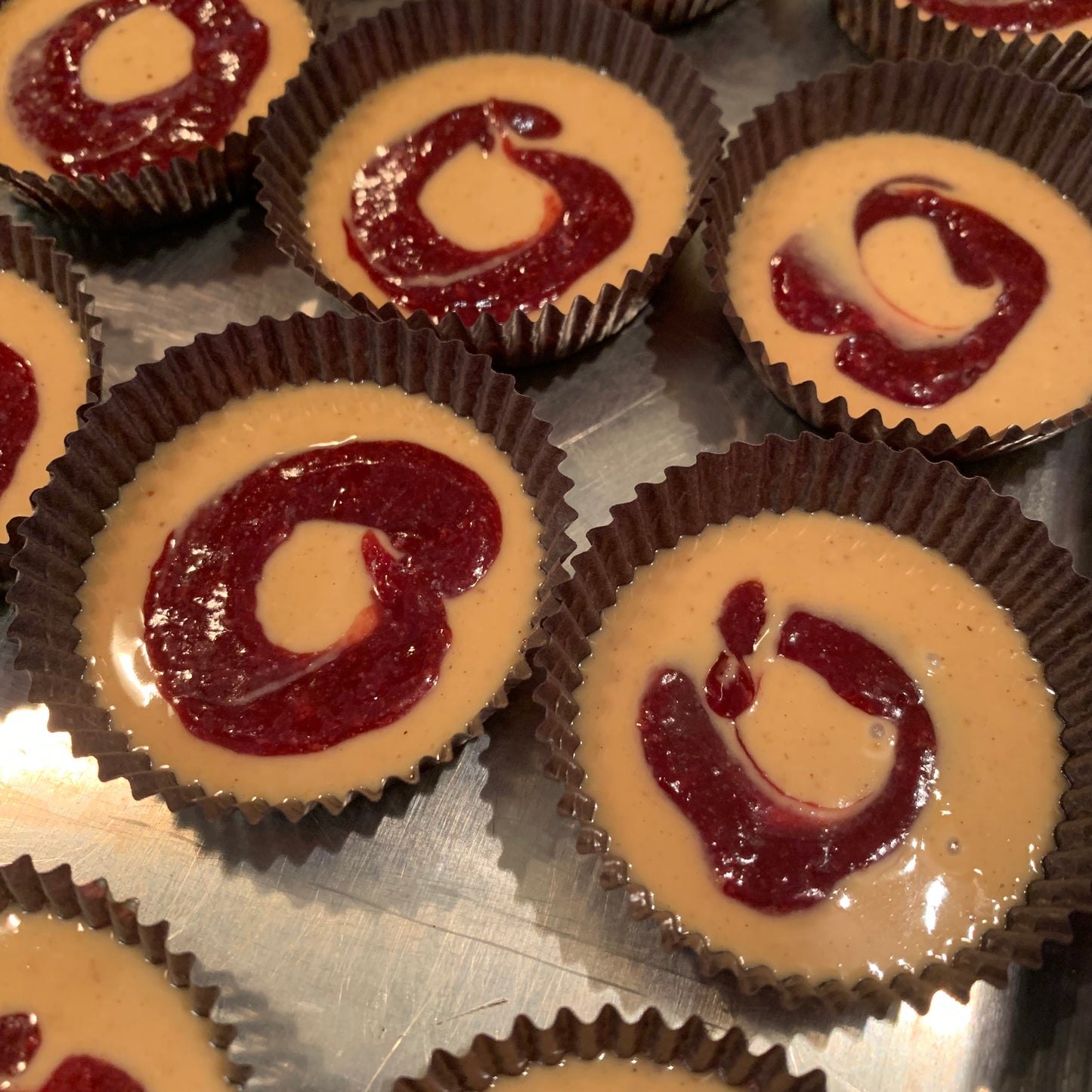 Vegan Mylk Chocolate Peanut Butter and Jelly Sando Cups