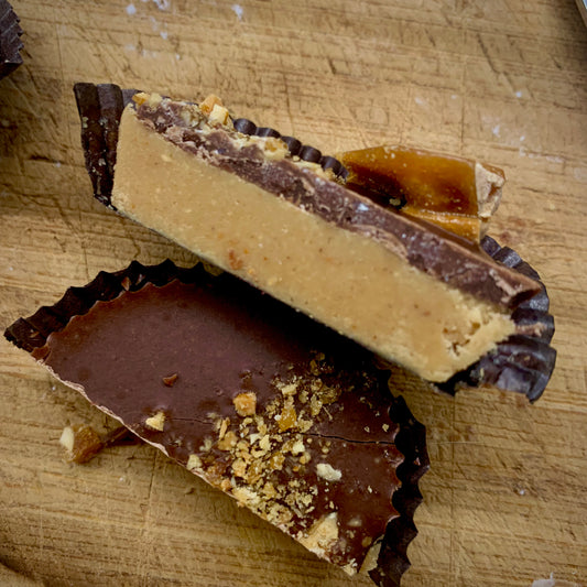 Crunchy Caramel Vegan Mylk Chocolate Peanut Butter Cups